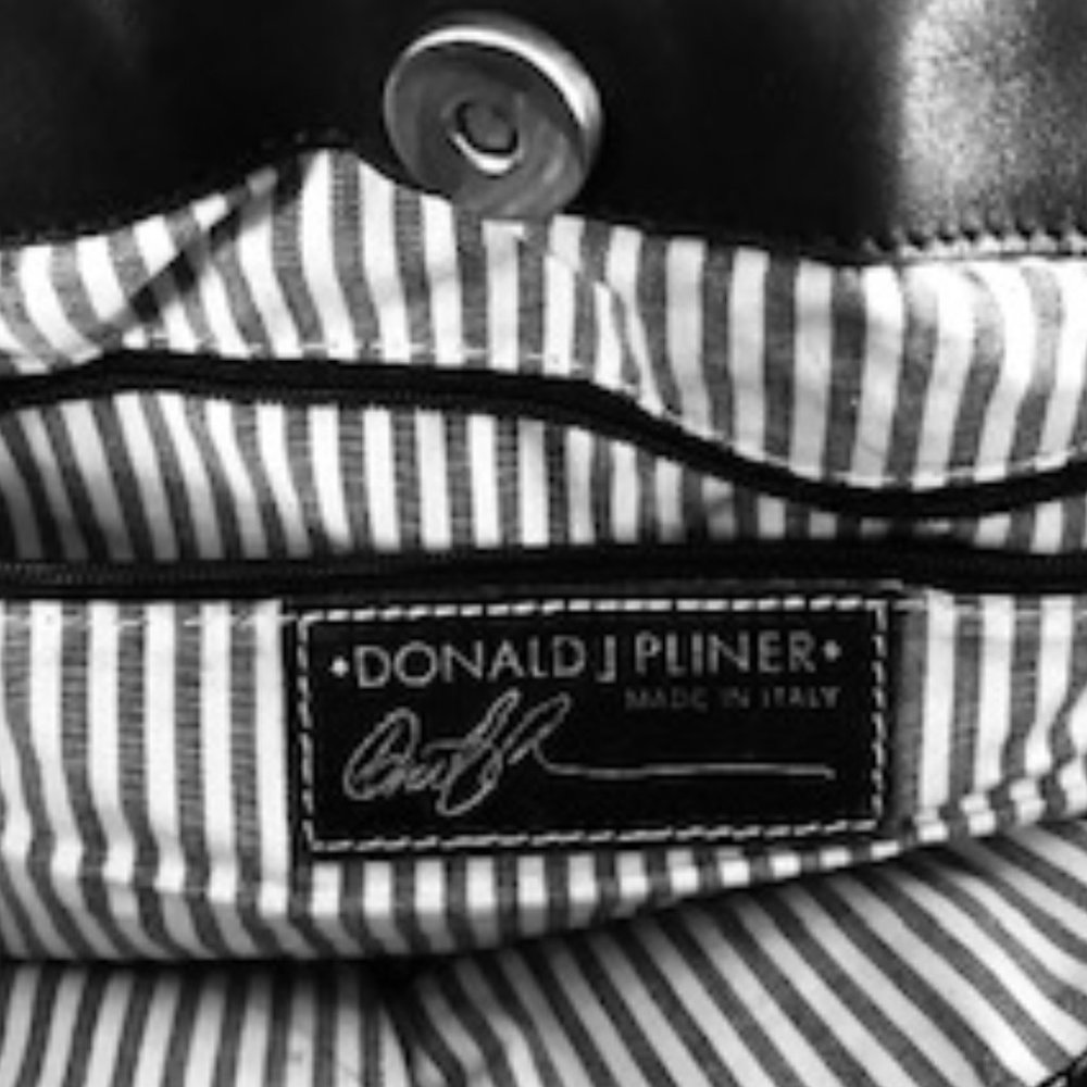 Donald J Pliner Patent Black Leather Handbag - Picture 5 of 15